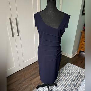 Ross Mayer Navy Asymmetrical Dress.
